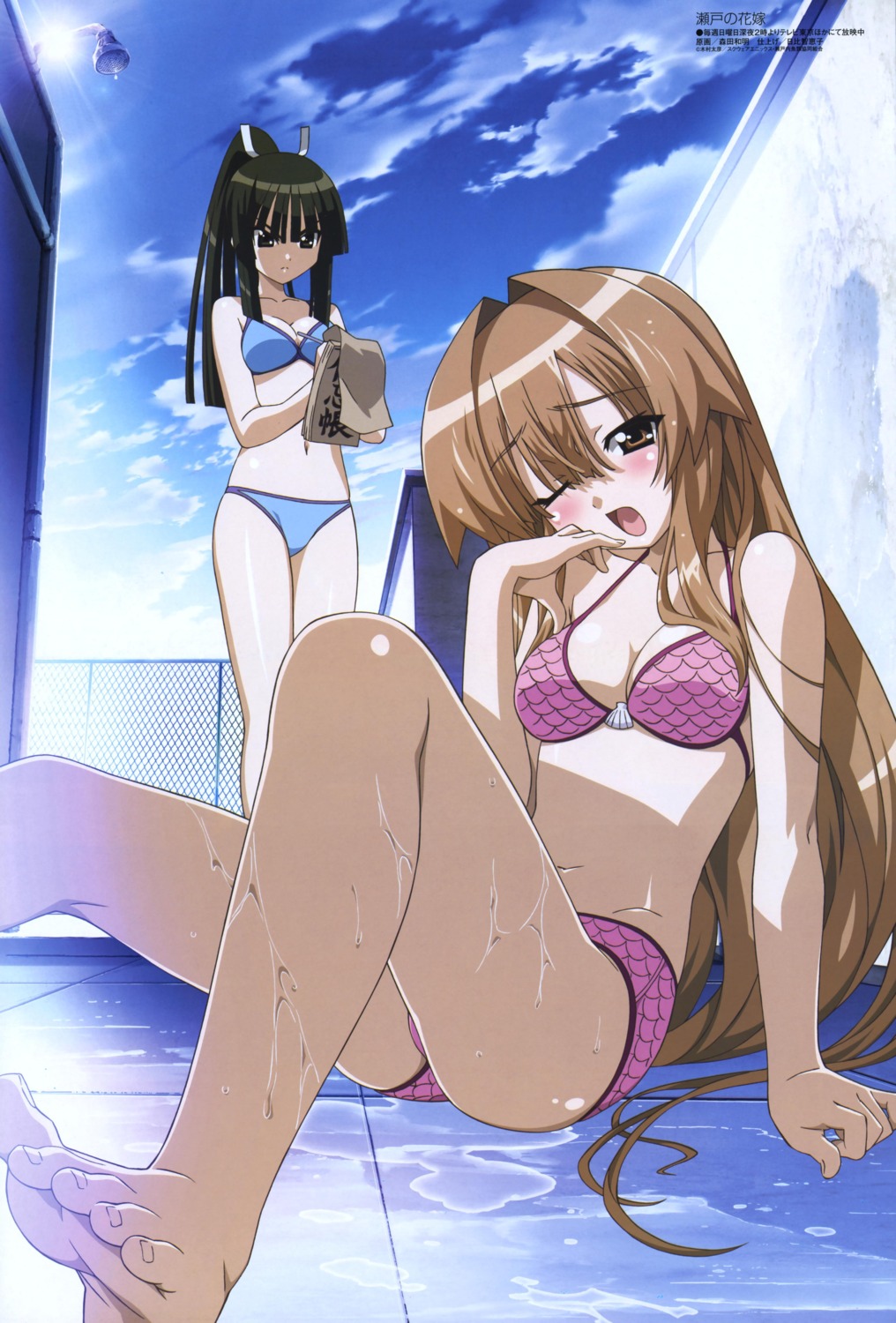 bikini morita_kazuaki seto_no_hanayome seto_san shiranui_akeno swimsuits wet