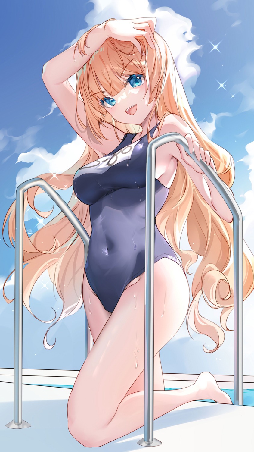 bison_cangshu school_swimsuit swimsuits wet zhanjianshaonv