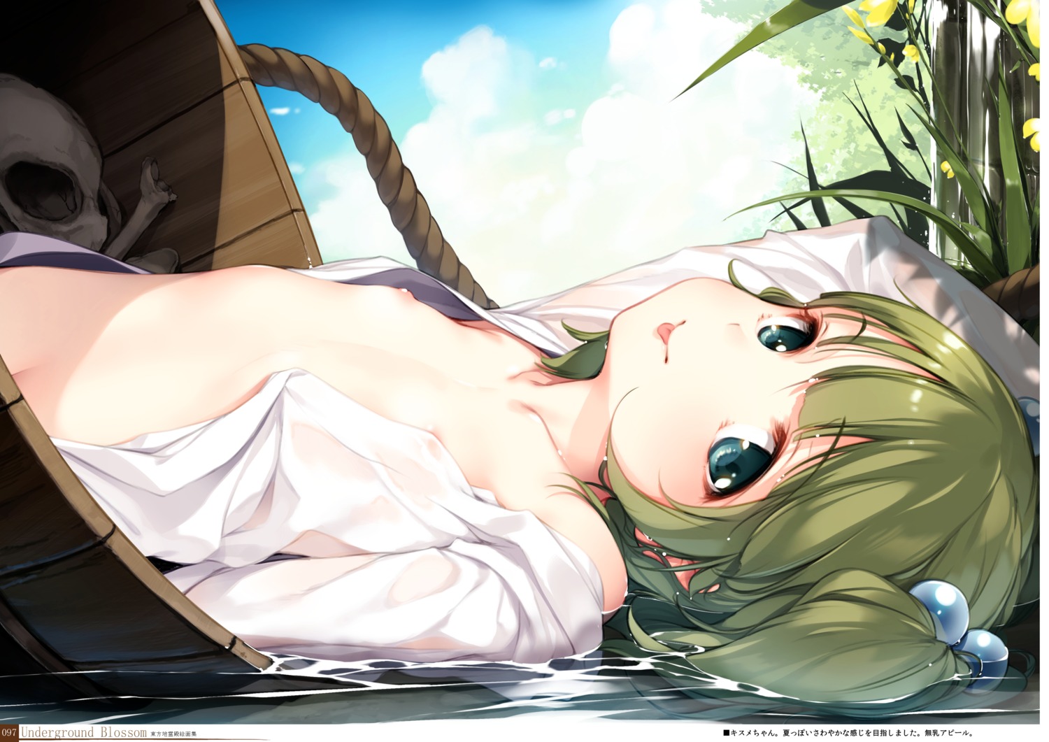 digital_version gekidoku_shoujo ke-ta kisume loli nipples no_bra nopan open_shirt touhou wet wet_clothes