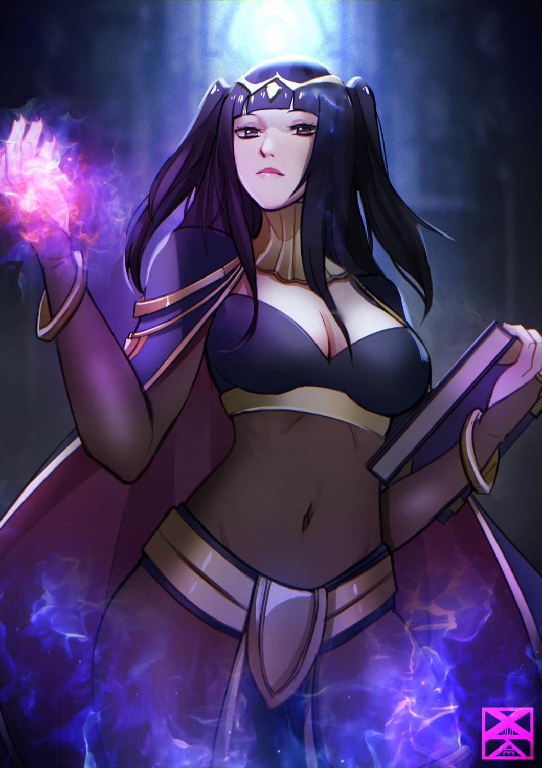 bodysuit cleavage fire_emblem fire_emblem_kakusei see_through tharja xuuikie_ashe