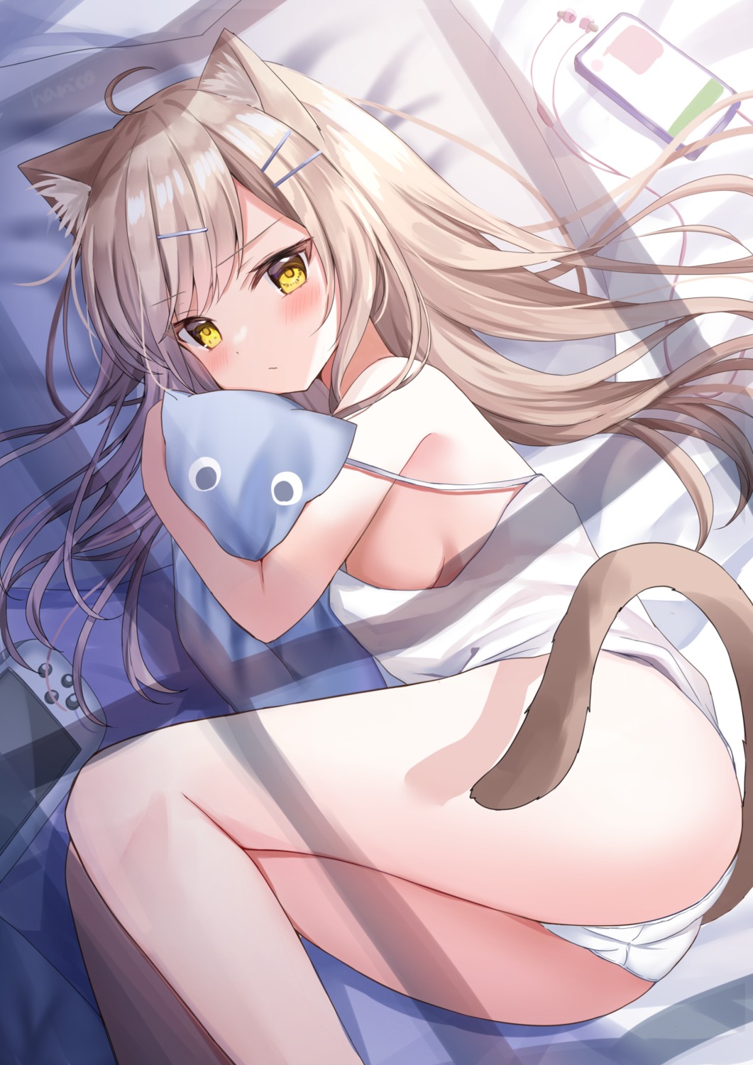 animal_ears hamico nekomimi no_bra pantsu tail