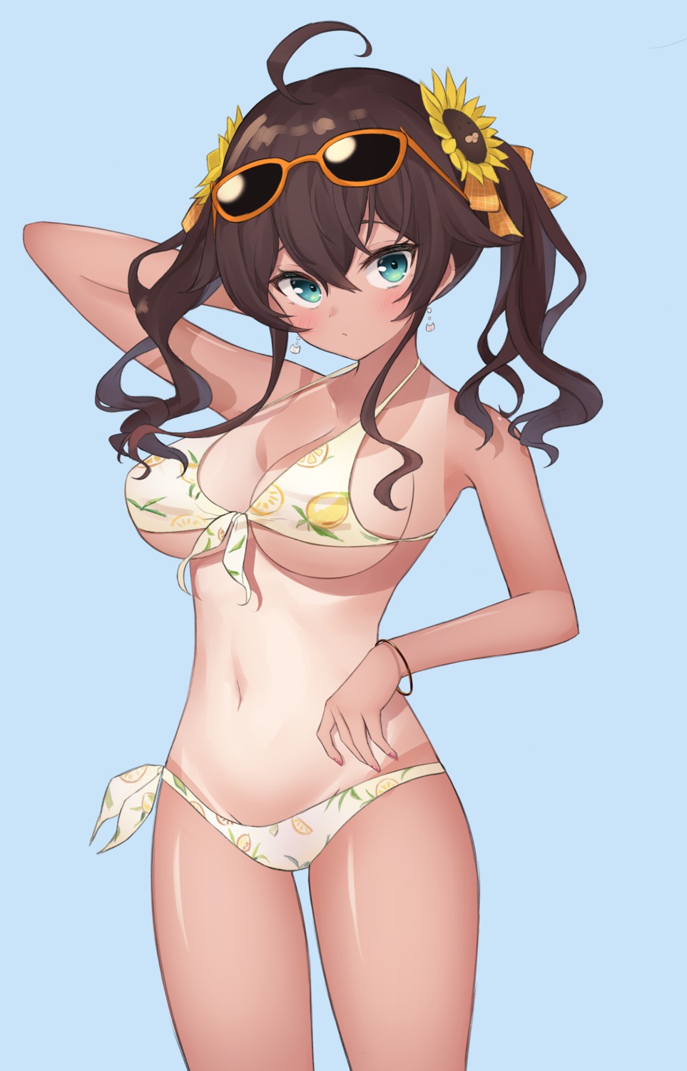 bikini higashigure hololive megane natsuiro_matsuri swimsuits tan_lines