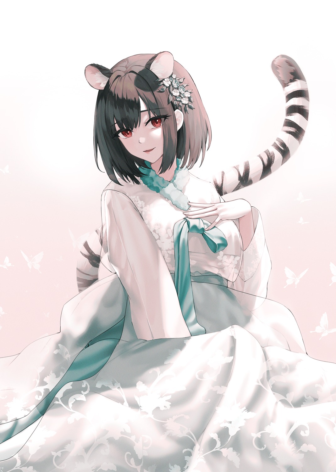 animal_ears asian_clothes jisu_lee tail