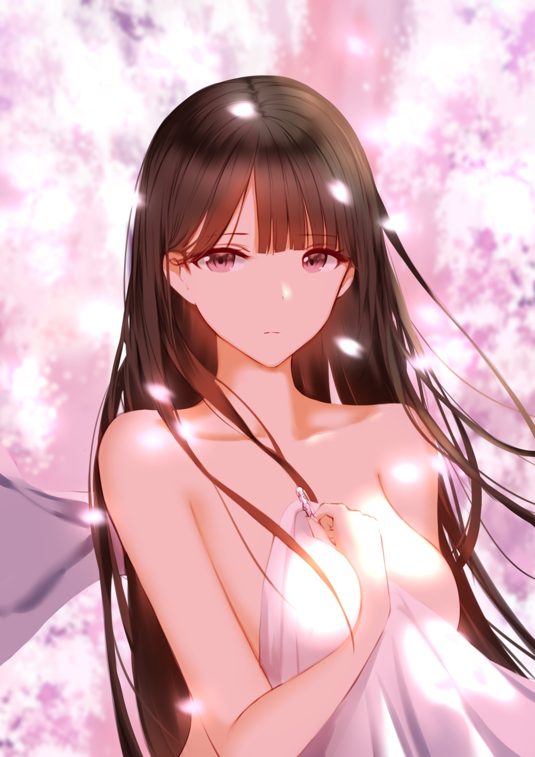 an_yasuri breast_hold sheets topless