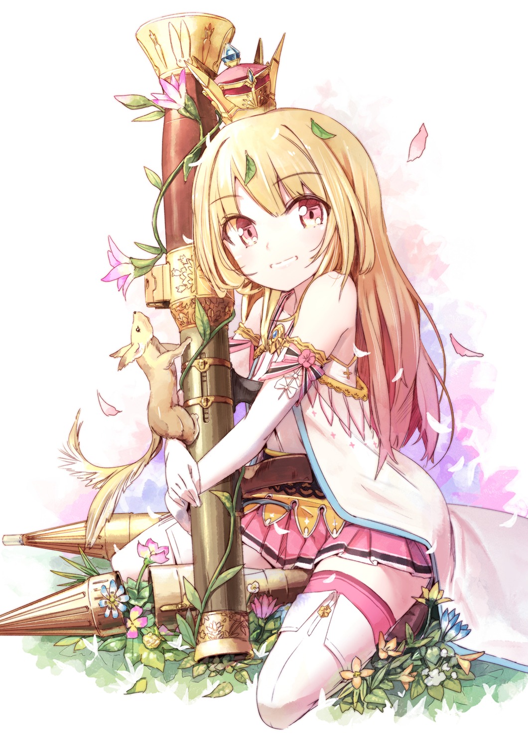 pomon_illust thighhighs weapon