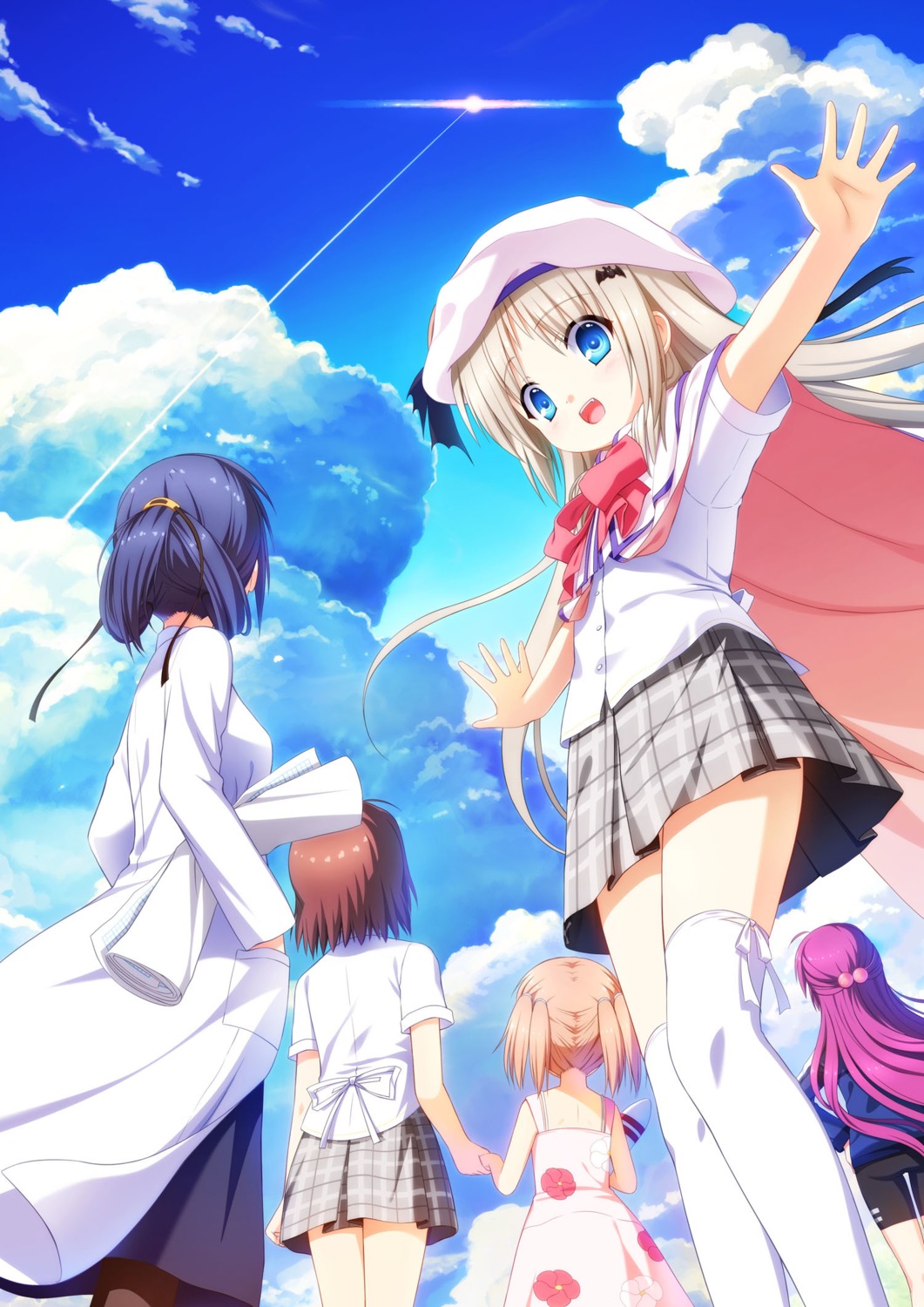 a-chan_senpai arizuki_shiina dress futaki_kanata gym_uniform himuro_yuuki key kud_wafter little_busters! na-ga noumi_kudryavka seifuku summer_dress thighhighs