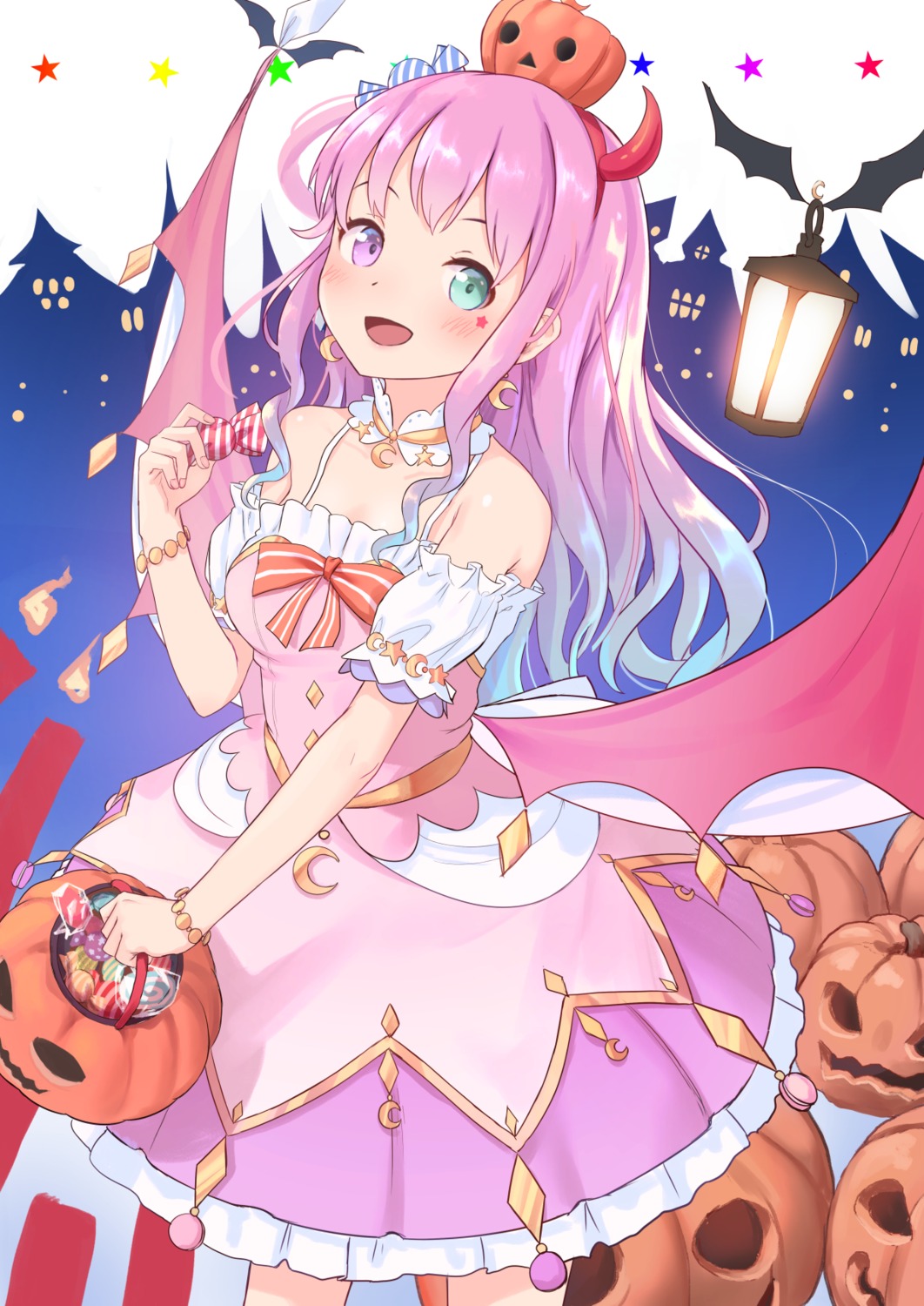 dress halloween heterochromia himemori_luna hololive horns roke_(taikodon) tattoo