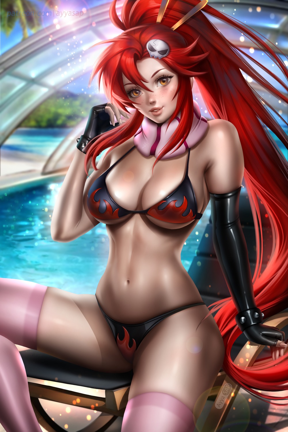 ayyasap bikini swimsuits tengen_toppa_gurren_lagann thighhighs yoko