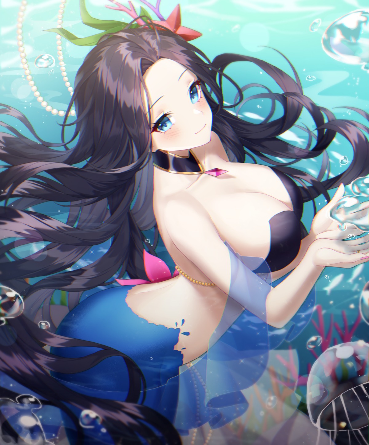 bikini_top meoyo mermaid monster_girl swimsuits