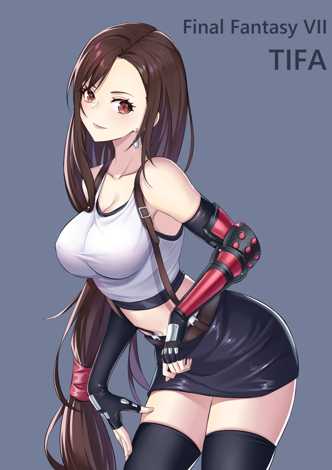 cleavage final_fantasy final_fantasy_vii thighhighs tifa_lockhart wan_xing