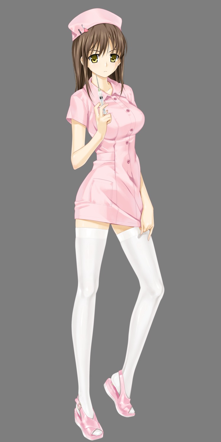 daimonji_emi happoubi_jin nurse thighhighs transparent_png zettai_shougeki_platonic_heart