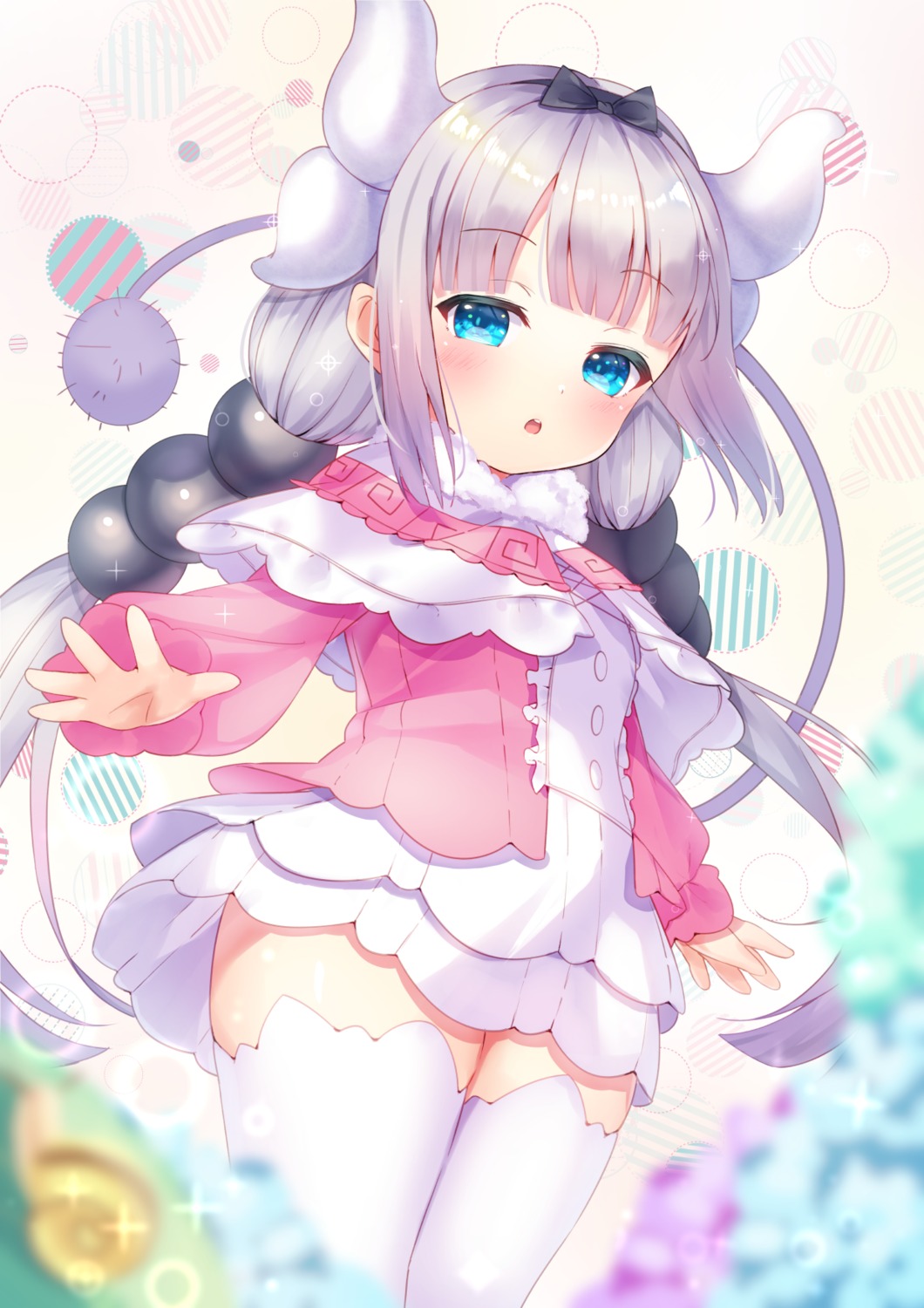 horns kanna_kamui kobayashi-san_chi_no_maidragon tail thighhighs tsuki_usagi