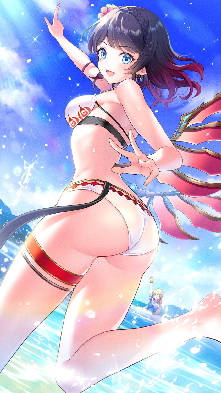 ass bikini garter kayoh0731 shironeko_project swimsuits wings