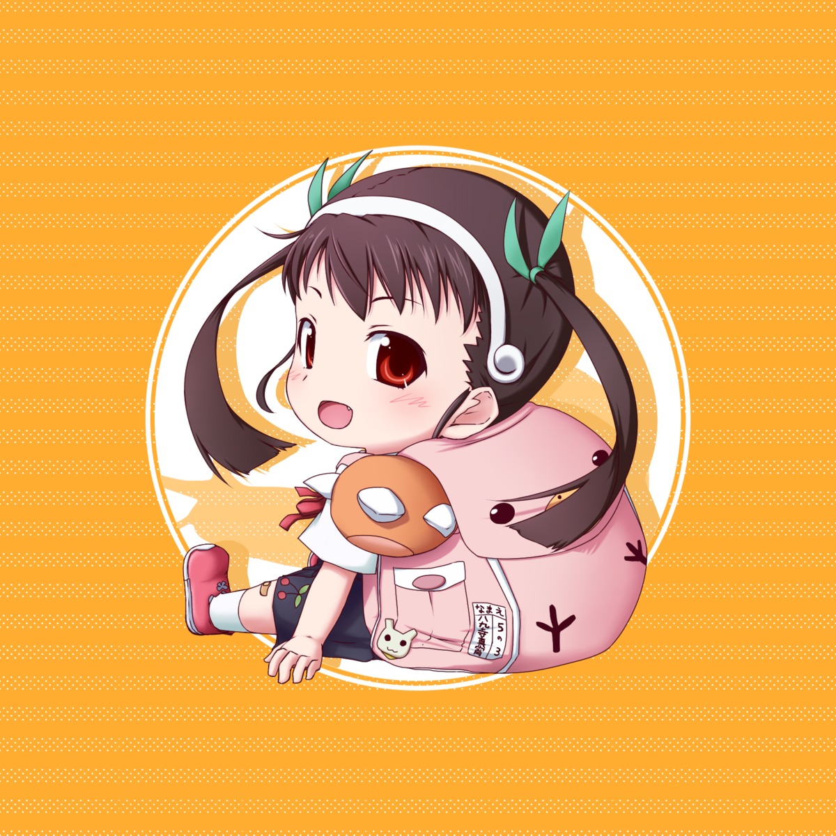 bakemonogatari chibi hachikuji_mayoi kuena monogatari_(series) nisemonogatari seifuku