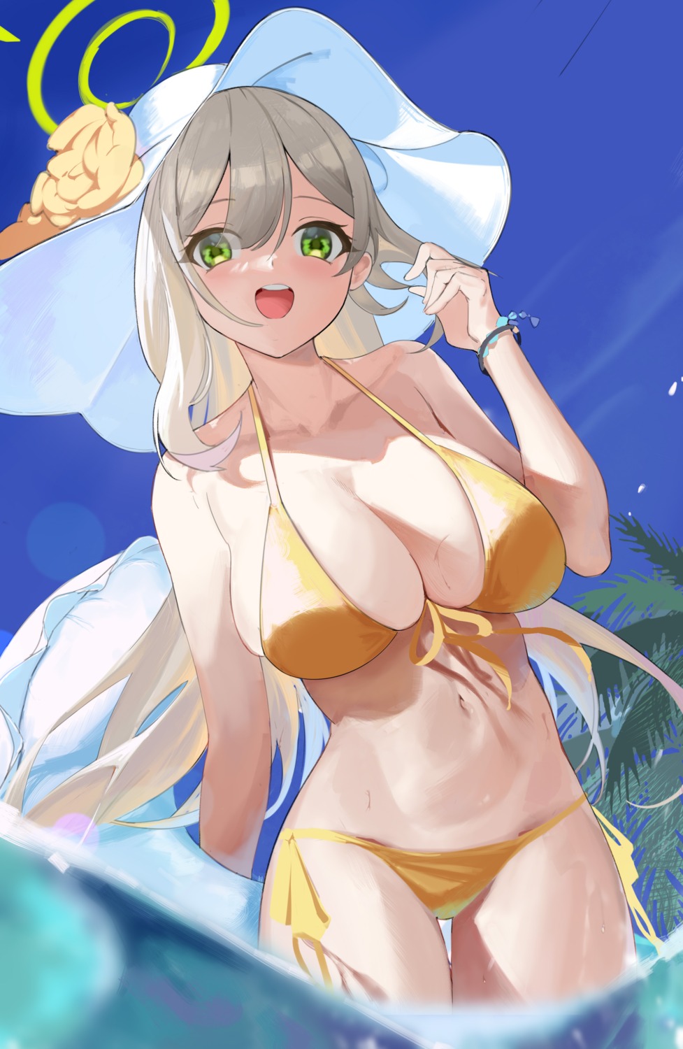 bikini blue_archive halo izayoi_nonomi lemoneko swimsuits wet