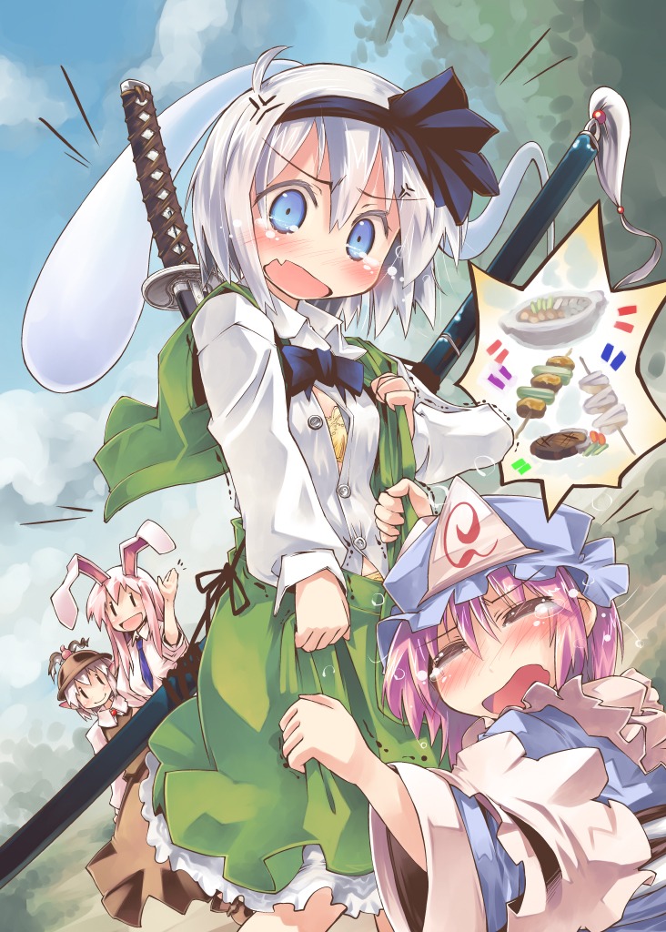 konpaku_youmu mystia_lorelei nanaroku reisen_udongein_inaba saigyouji_yuyuko touhou