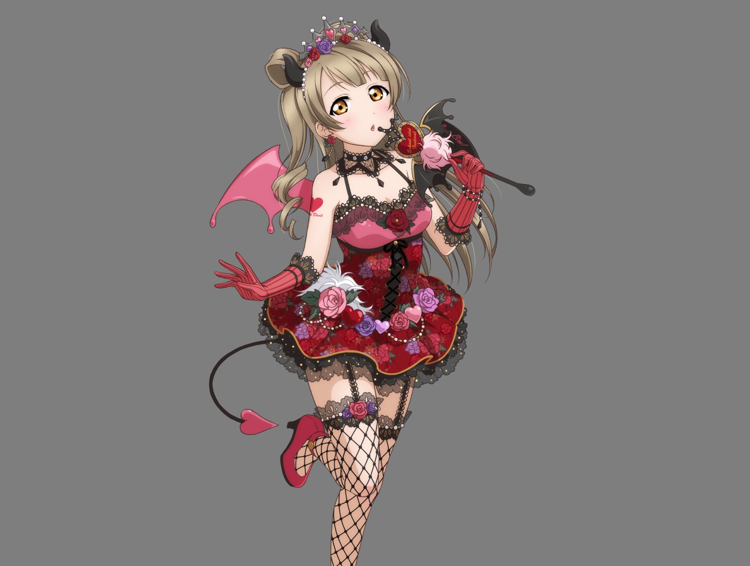 fishnets heels horns love_live! love_live!_school_idol_festival minami_kotori stockings tagme tail thighhighs transparent_png wings