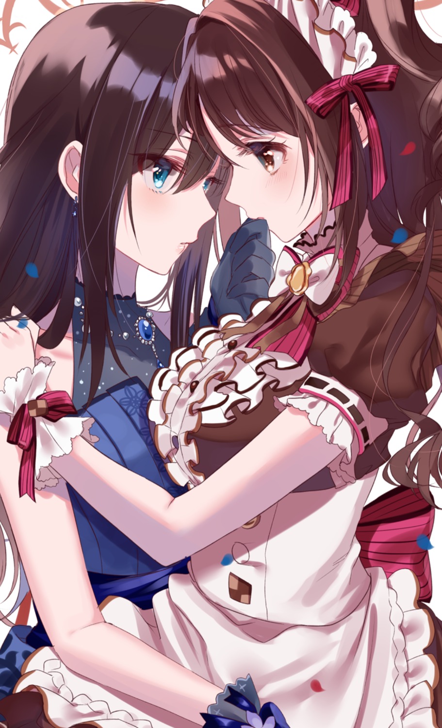 maid misumi shibuya_rin shimamura_uzuki symmetrical_docking the_idolm@ster the_idolm@ster_cinderella_girls yuri