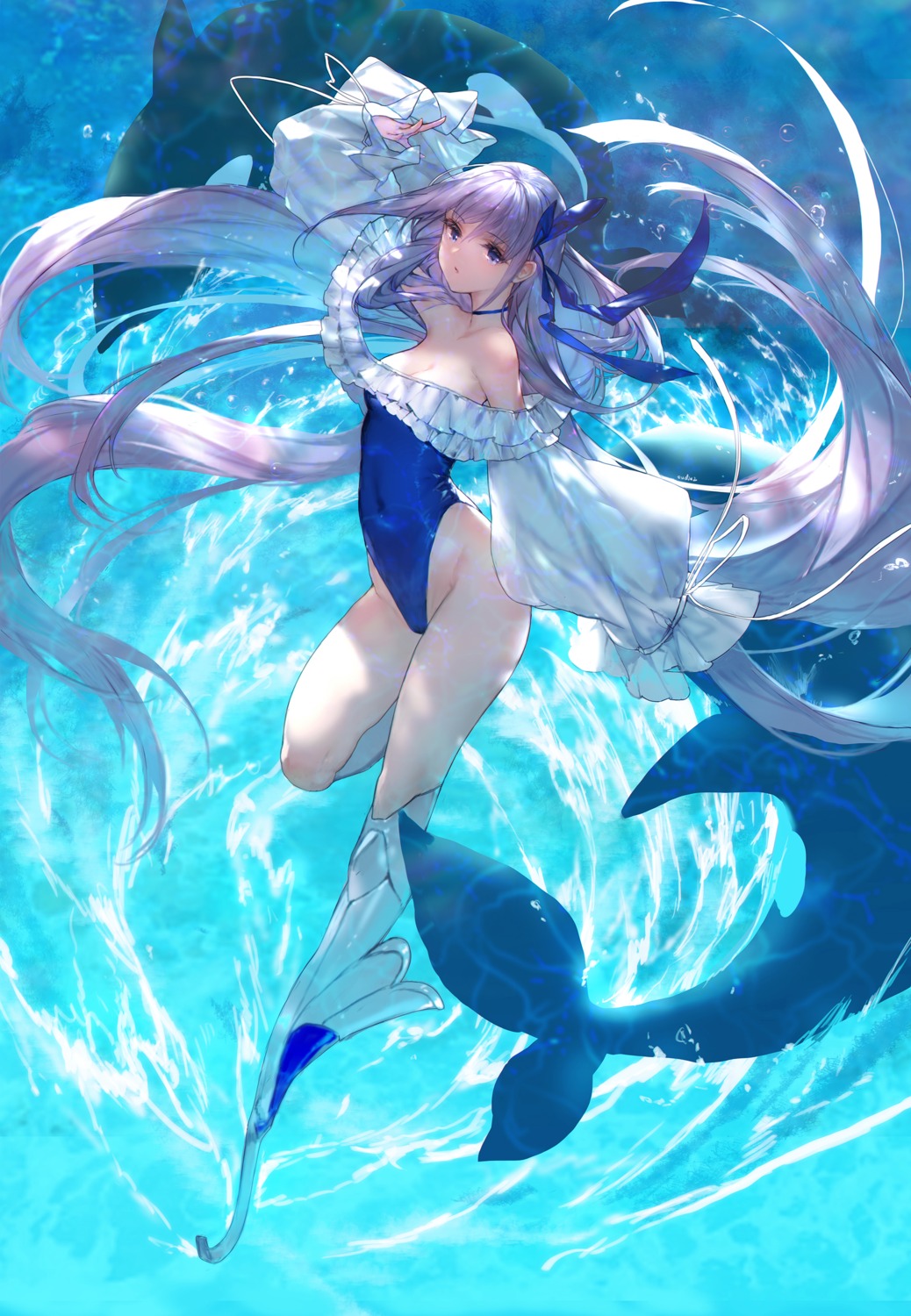 armor fate/grand_order meltryllis swd3e2 swimsuits thighhighs wet