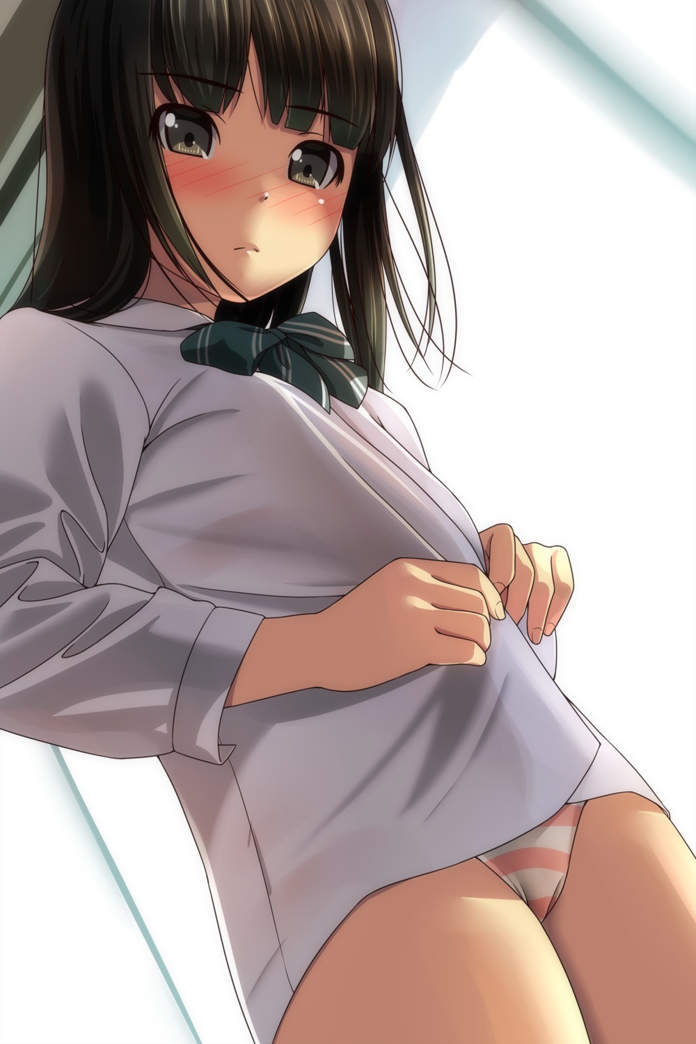 dress_shirt loli matsunaga_kouyou pantsu seifuku shimapan