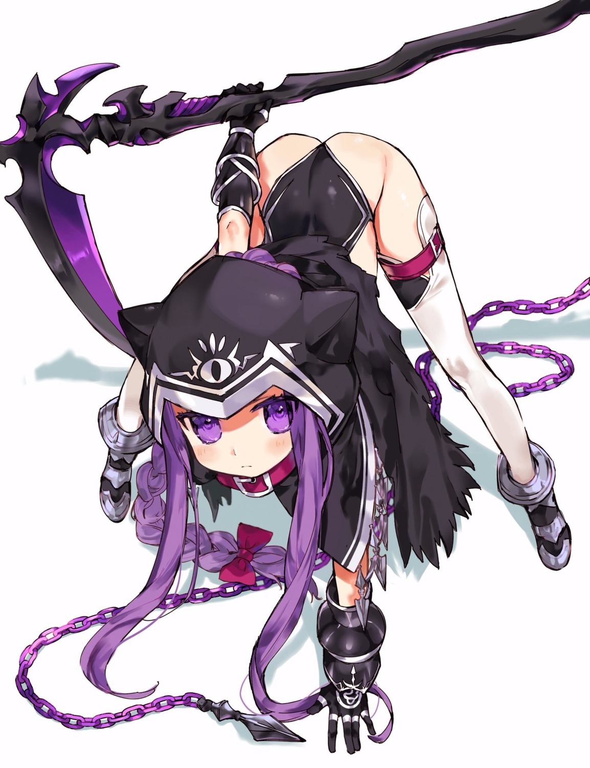 fate/grand_order leotard medusa_(lancer) nekoyashiki_pushio thighhighs weapon