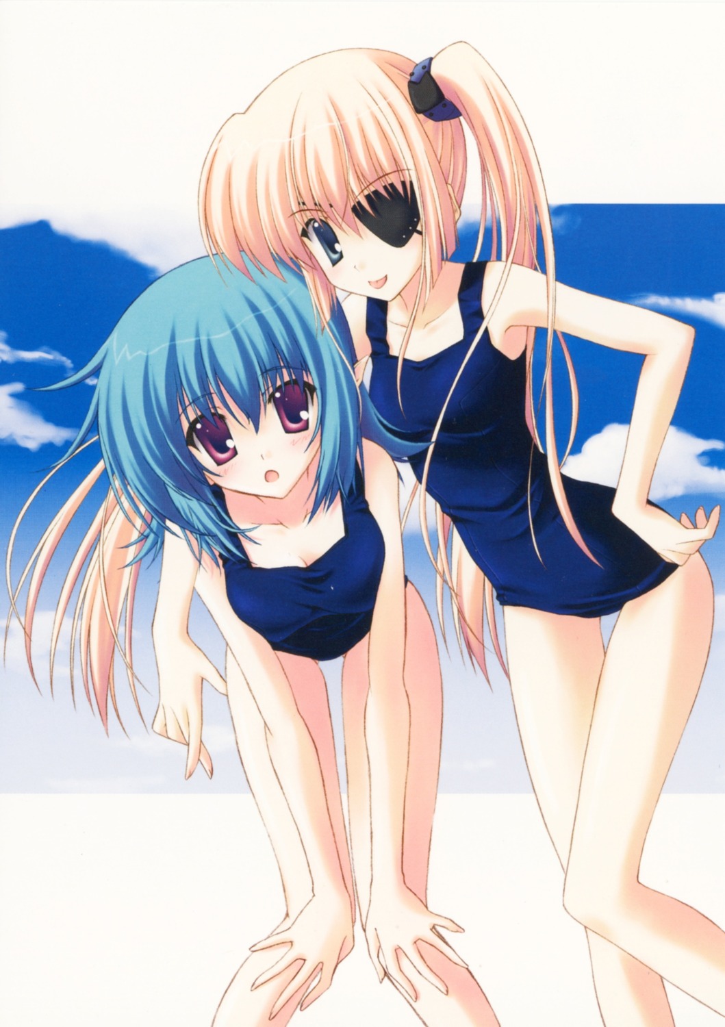 eyepatch nanao_naru school_swimsuit swimsuits