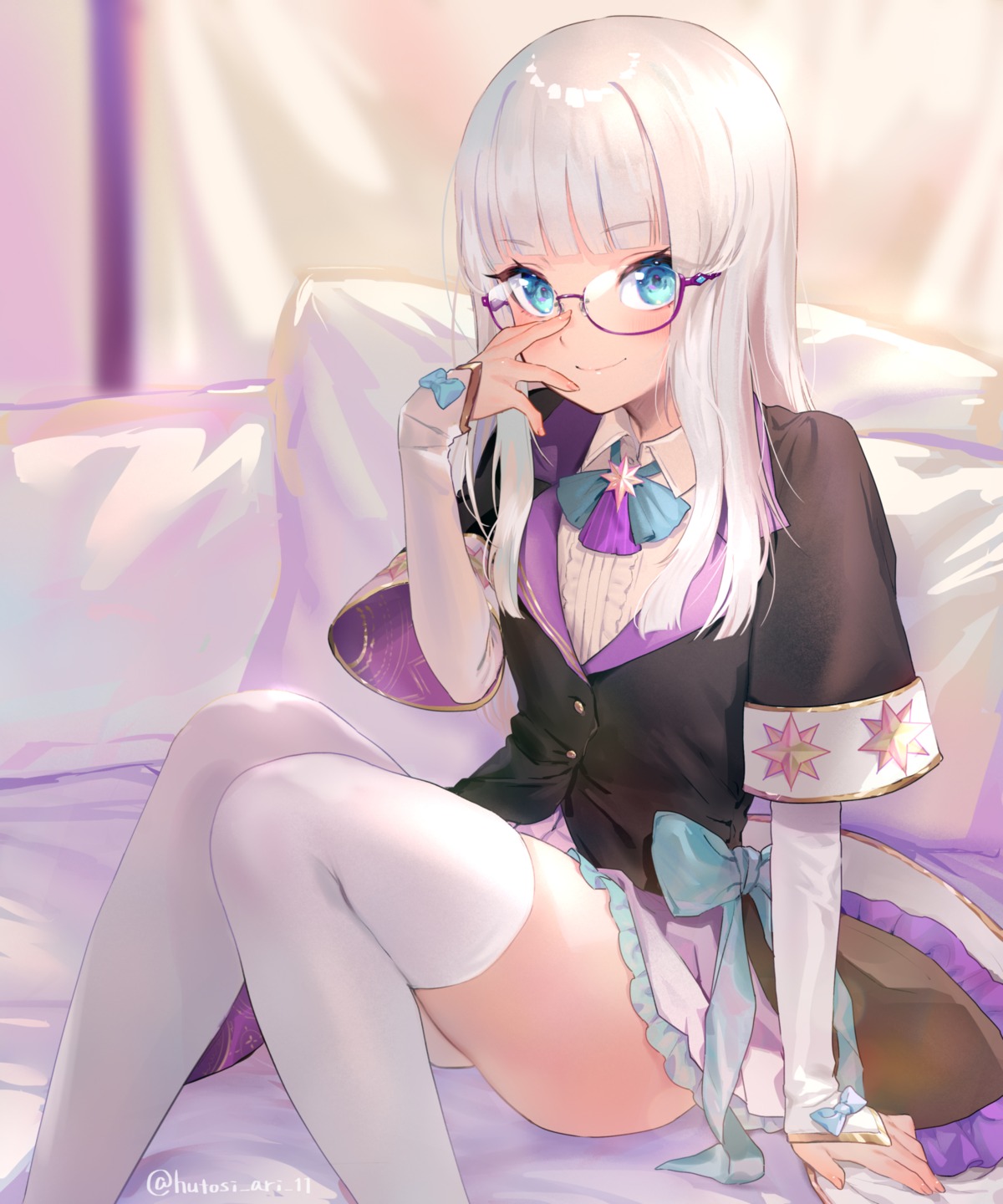 anal_(arinosumuki) megane skirt_lift thighhighs