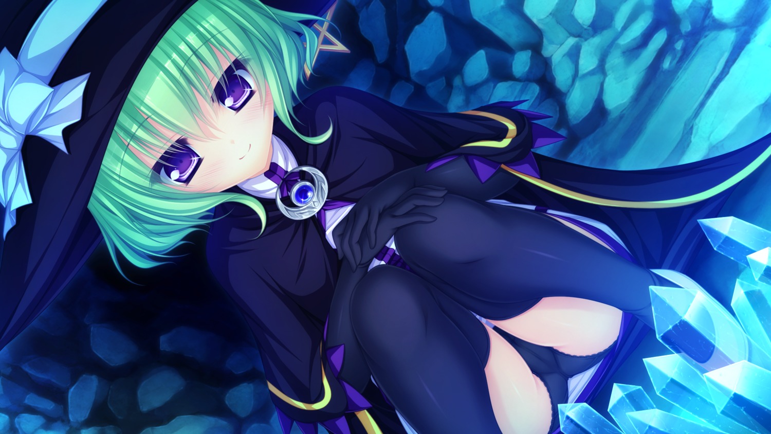 game_cg justy_x_nasty kagami_hibiki mikagami_mamizu pantsu thighhighs whirlpool witch