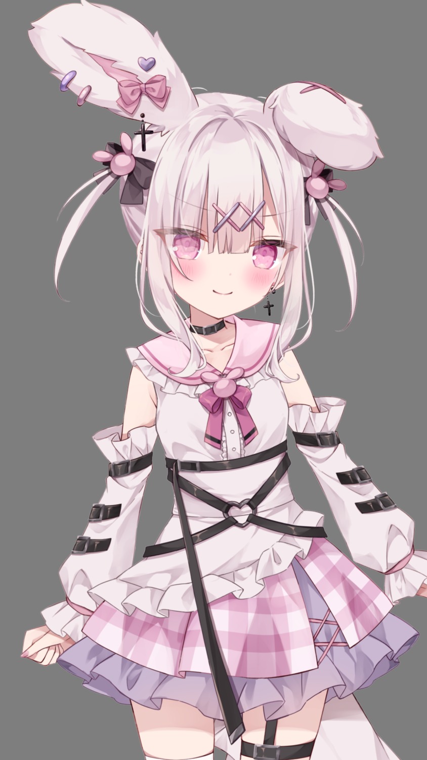 animal_ears bunny_ears garter hoshi indie_virtual_youtuber lolita_fashion transparent_png usatama_amyu