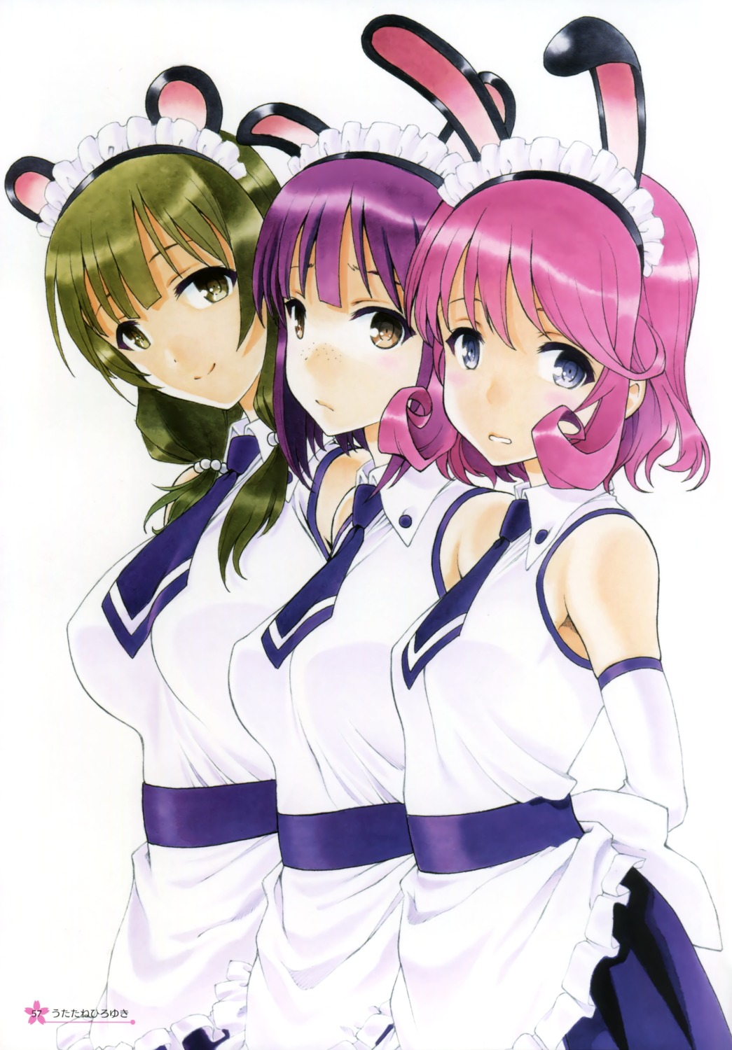 animal_ears bunny_ears himekawa_tokino maid mizuhara_echika morioka_ranko saenai_heroine_no_sodatekata saenai_heroine_no_sodatekata_flat utatane_hiroyuki