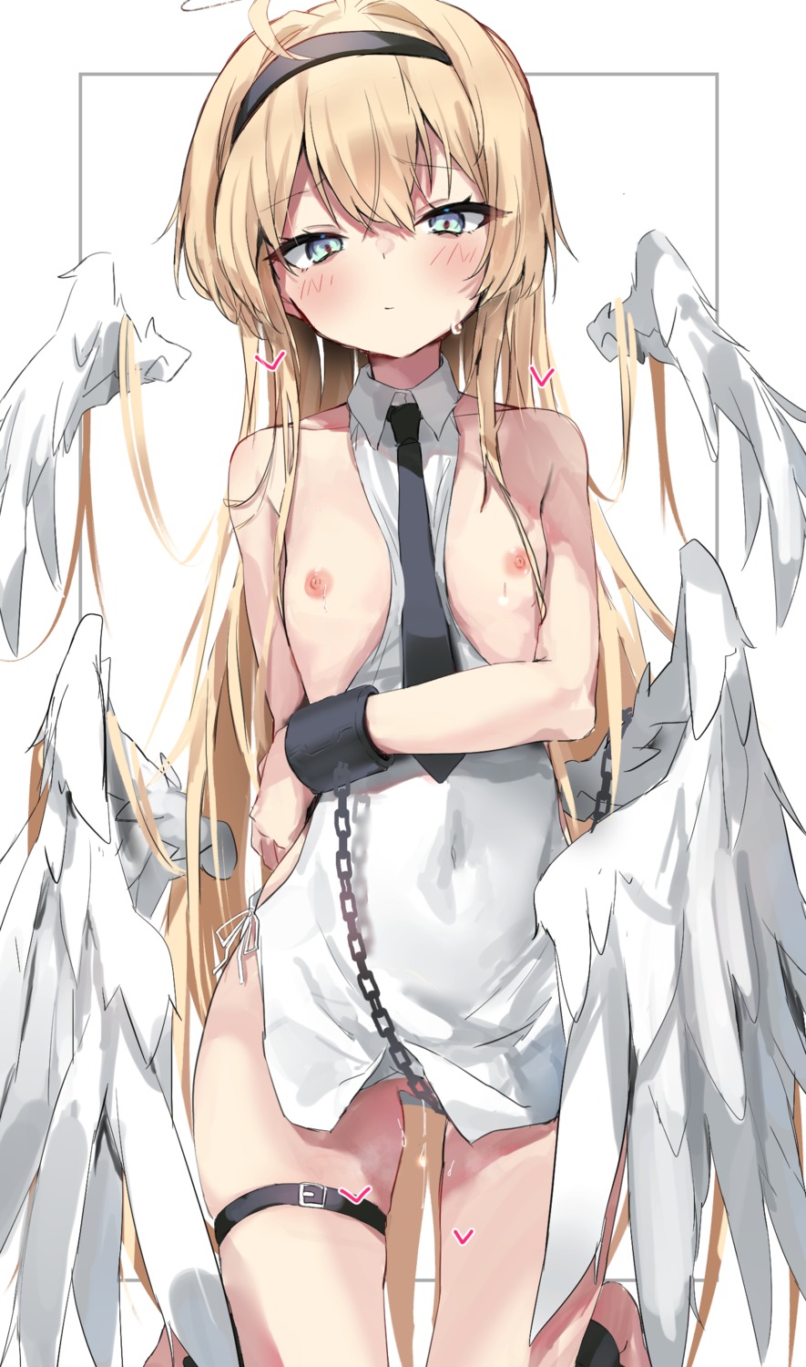 bondage garter loli nipples no_bra nopan pussy_juice toshizou_(0714) wings