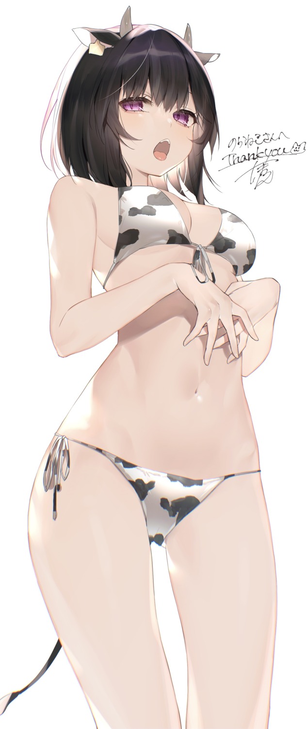 animal_ears bikini horns swimsuits tail tamafurin