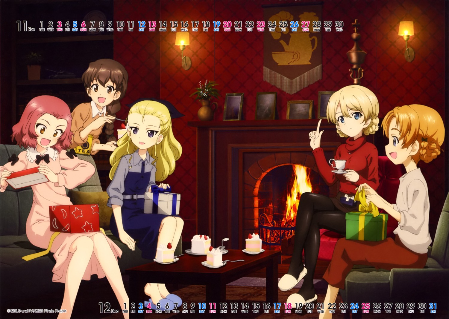 assam calendar darjeeling dress girls_und_panzer orange_pekoe pantyhose rosehip rukuriri sweater tagme