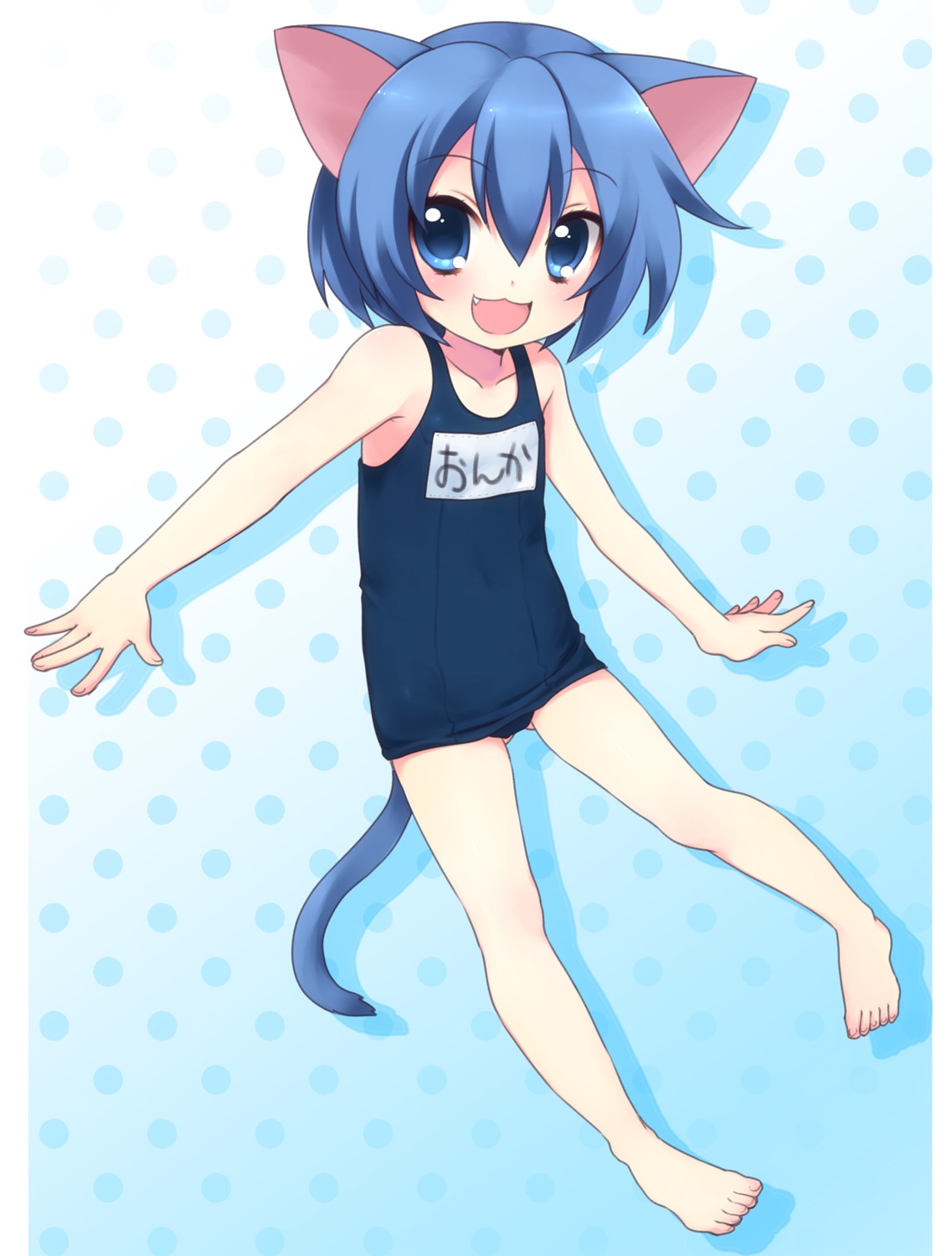 animal_ears nekomimi onka school_swimsuit swimsuits tail usashiro_mani