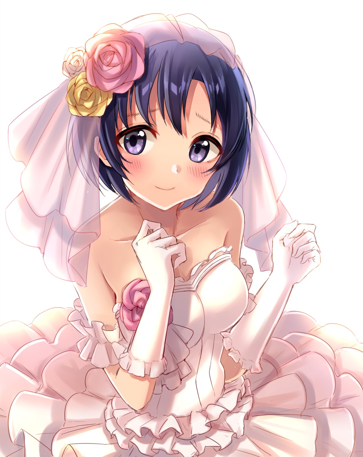 dress satoimo_chika shiragiku_hotaru the_idolm@ster the_idolm@ster_cinderella_girls wedding_dress