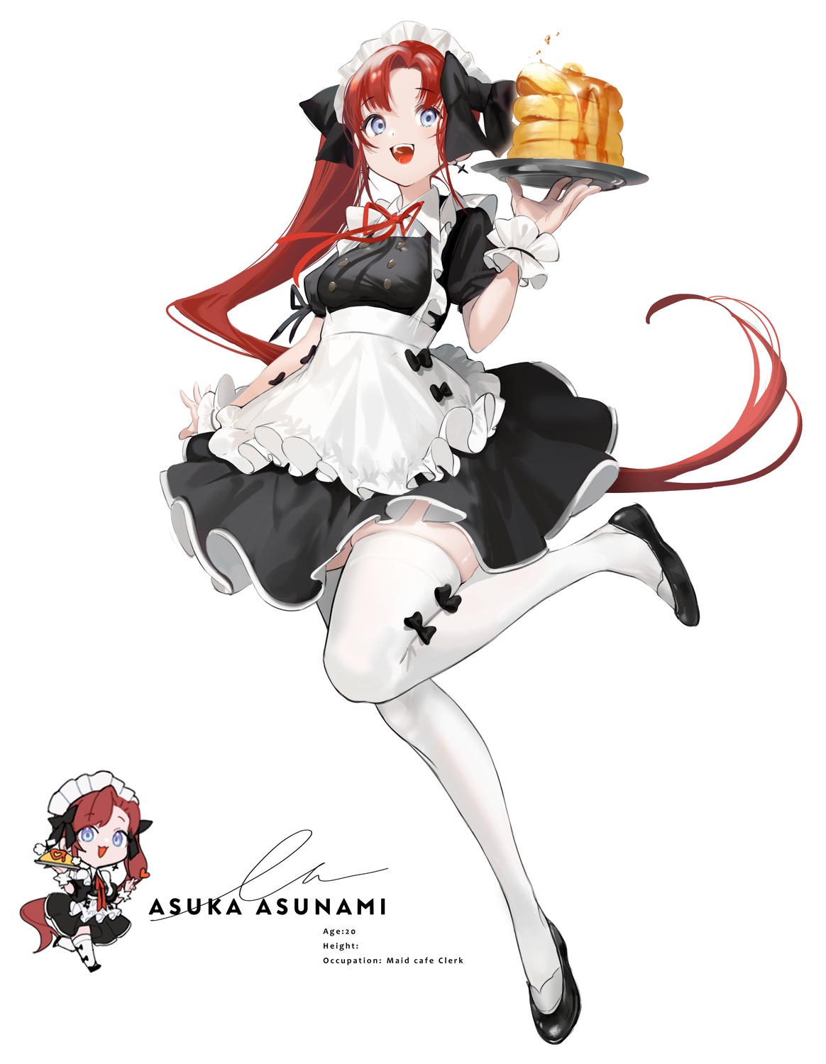 chibi maid shokuen skirt_lift thighhighs