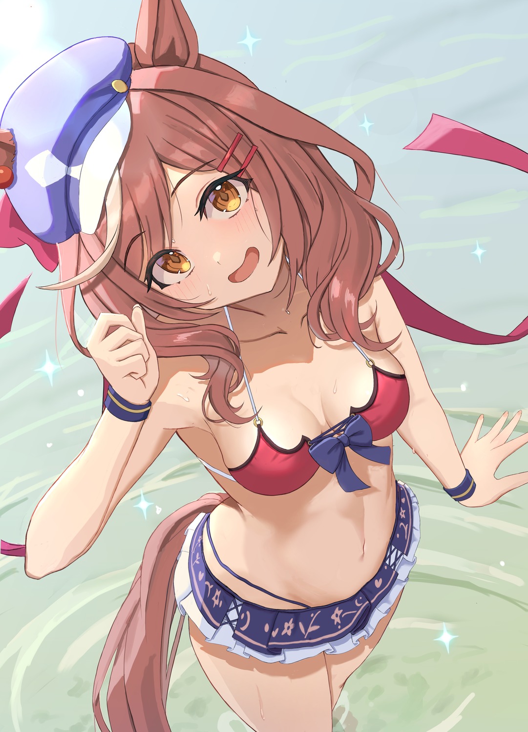 animal_ears bikini filkia matikane_tannhauser_(umamusume) swimsuits tail uma_musume_pretty_derby wet