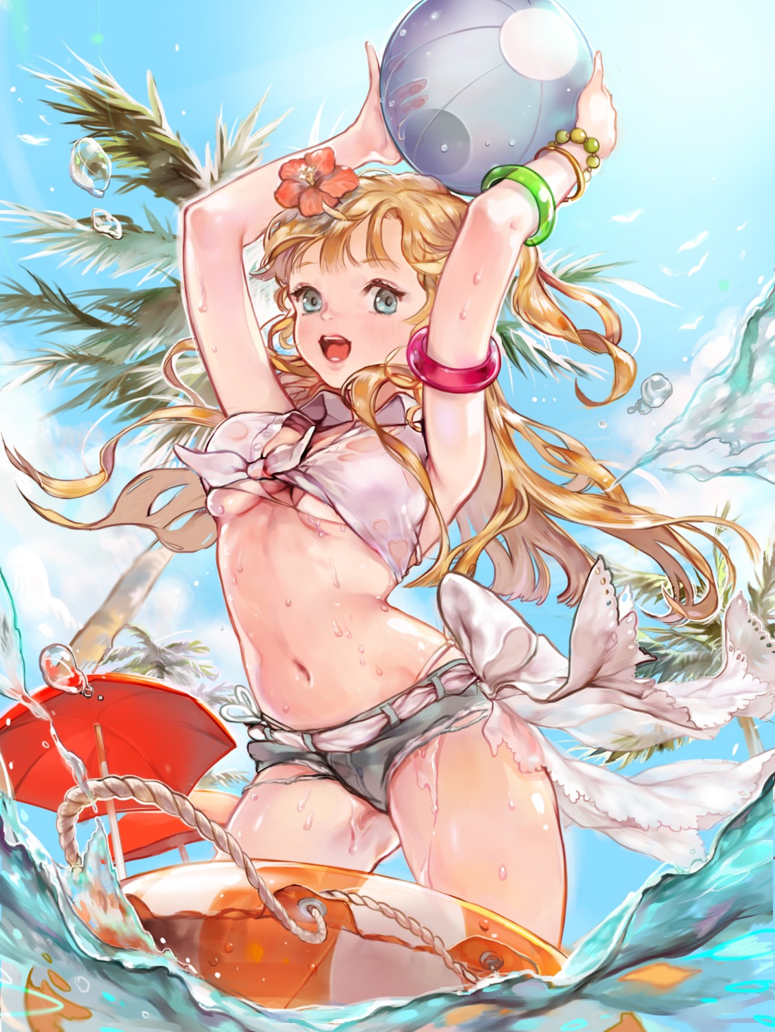 bikini cleavage see_through swimsuits tomsun_(tomtom_exo) underboob wet wet_clothes
