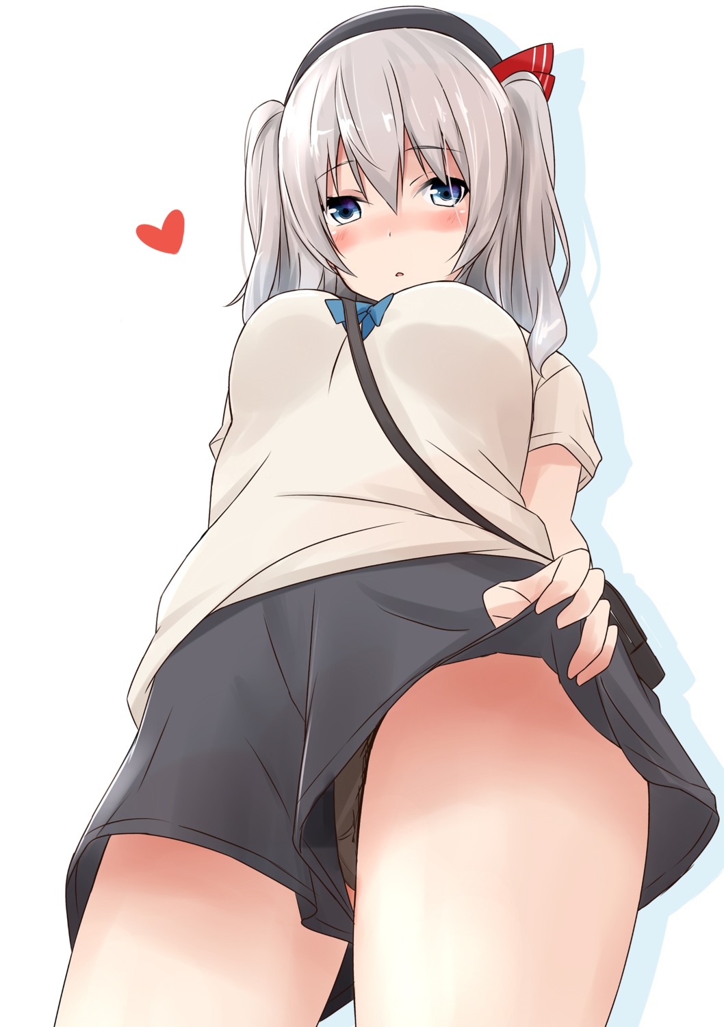 kantai_collection kashima_(kancolle) pantsu saku_(kudrove) seifuku skirt_lift