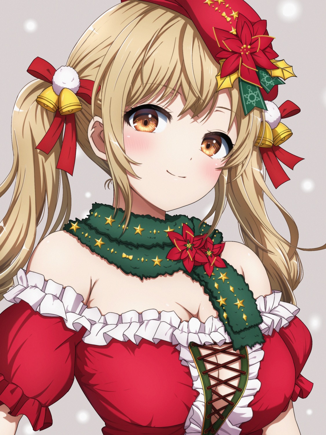 bang_dream! christmas cleavage ichigaya_arisa no_bra noshimurin