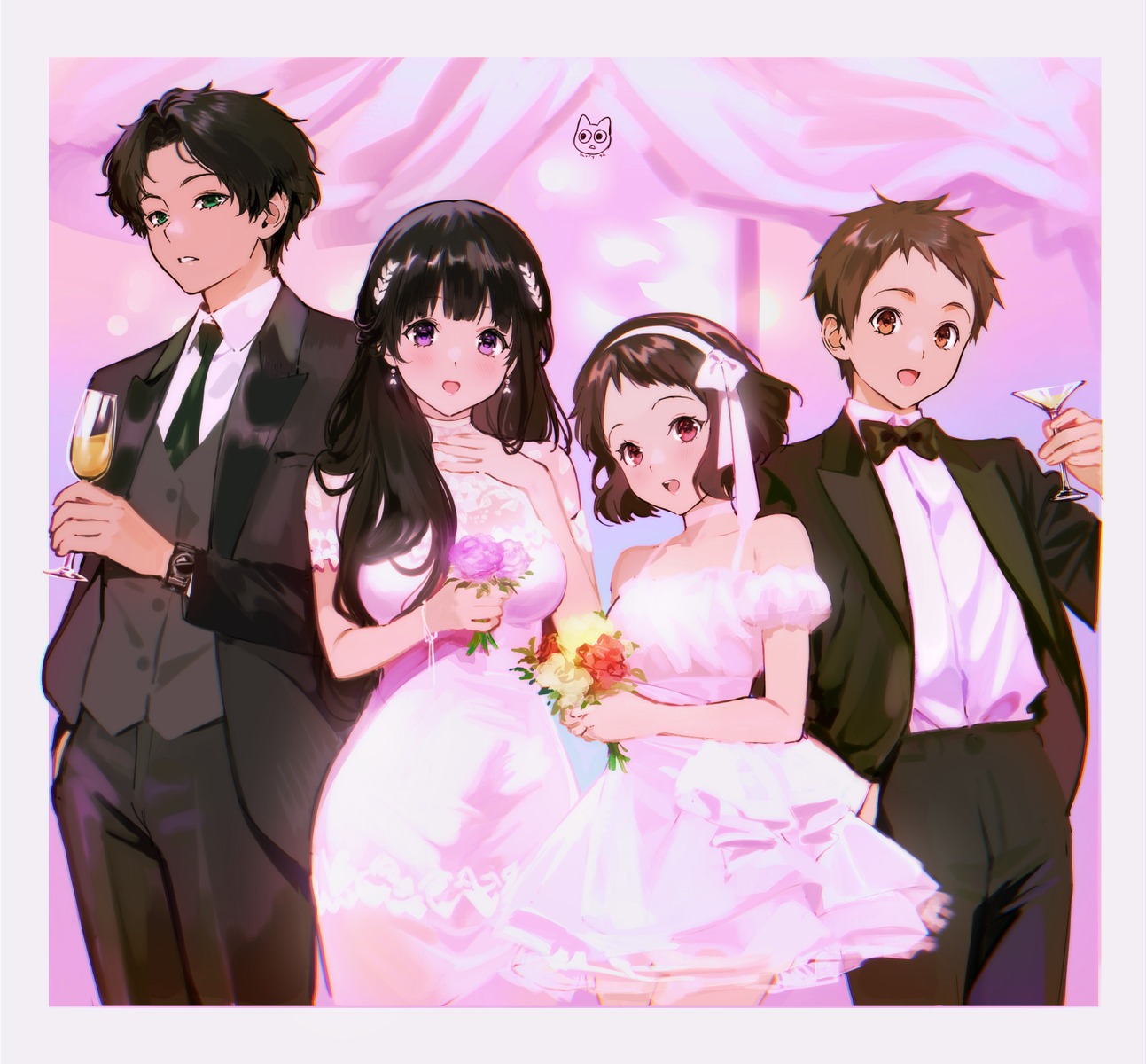 business_suit chitanda_eru dress fukube_satoshi hyouka ibara_mayaka mery_(yangmalgage) oreki_houtarou see_through