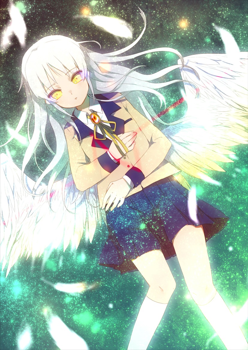 angel_beats! kippu seifuku tachibana_kanade wings