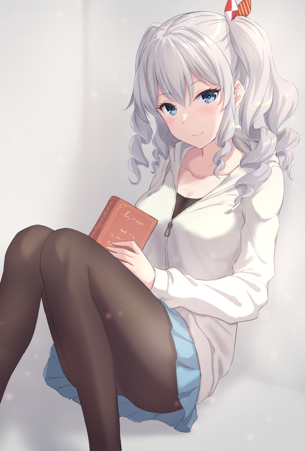 kantai_collection kashima_(kancolle) monoku pantsu pantyhose skirt_lift