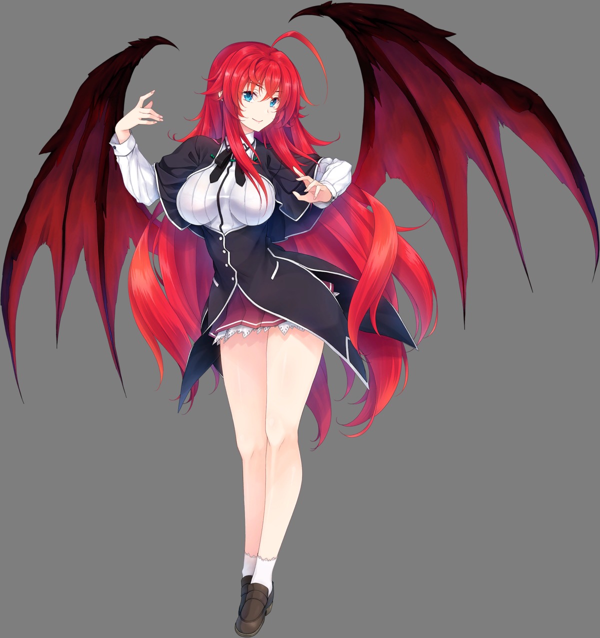 fantasia_re:build highschool_dxd miyama-zero rias_gremory seifuku transparent_png wings