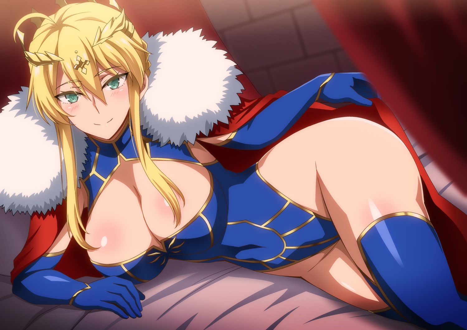 artoria_pendragon_(lancer) fate/grand_order hara_(harayutaka) leotard no_bra thighhighs