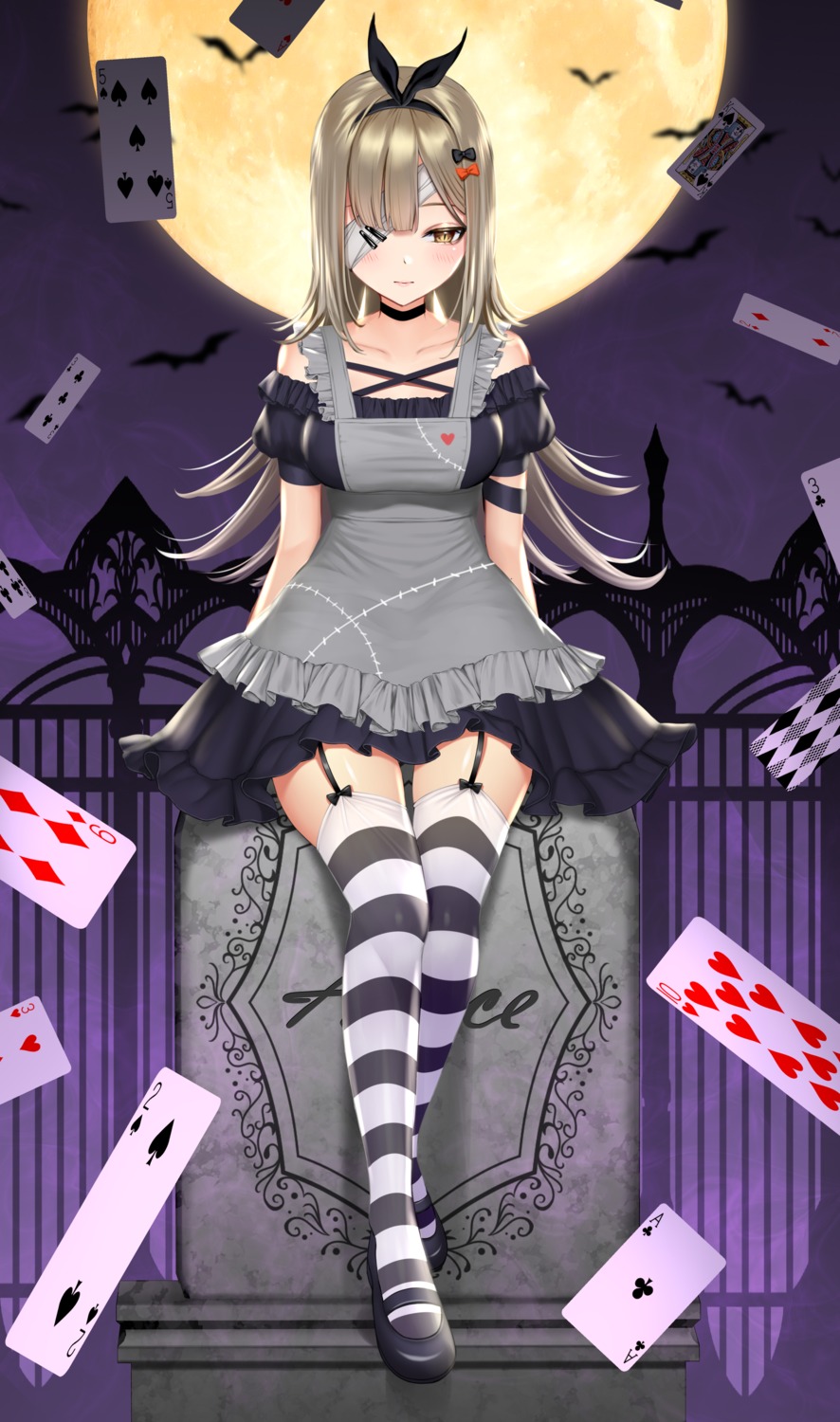 alice_in_wonderland bandages dress halloween re:shimashima stockings thighhighs