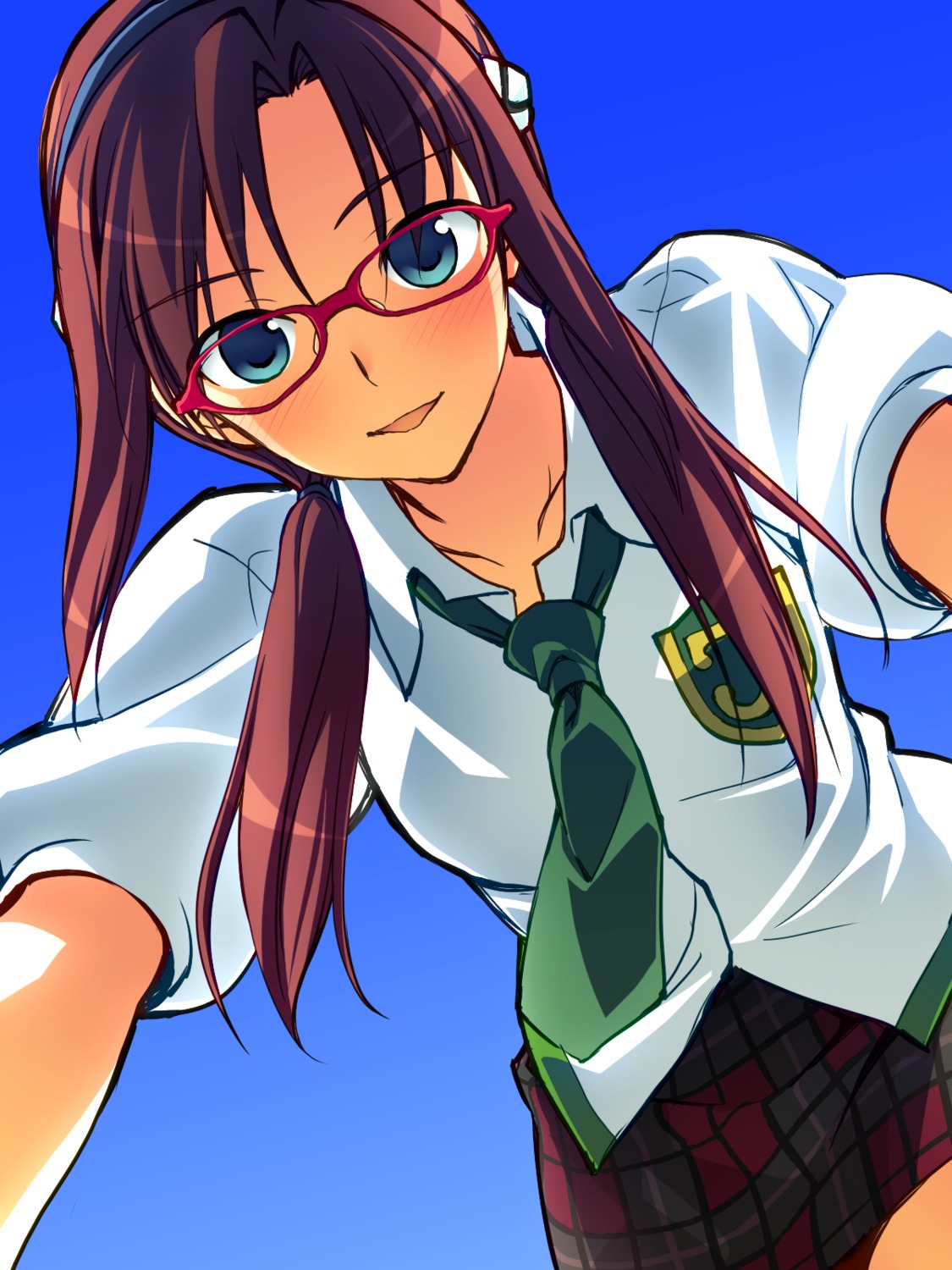 makinami_mari_illustrious megane neon_genesis_evangelion seifuku yuuki_keisuke