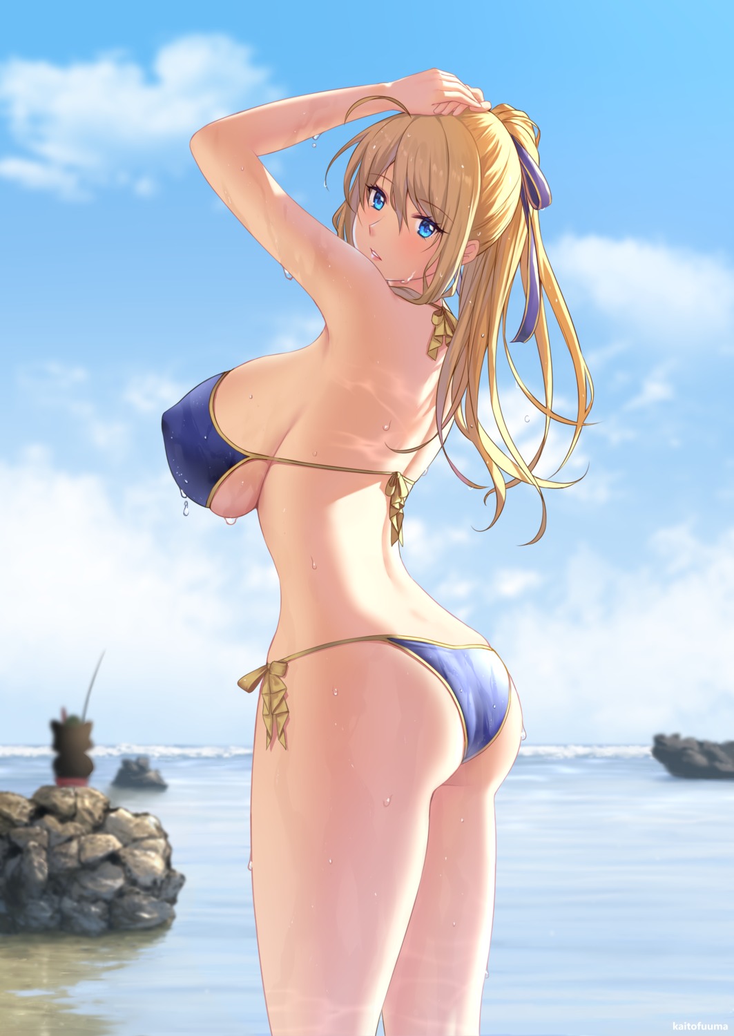 ass bikini erect_nipples kaitofuuma swimsuits thong