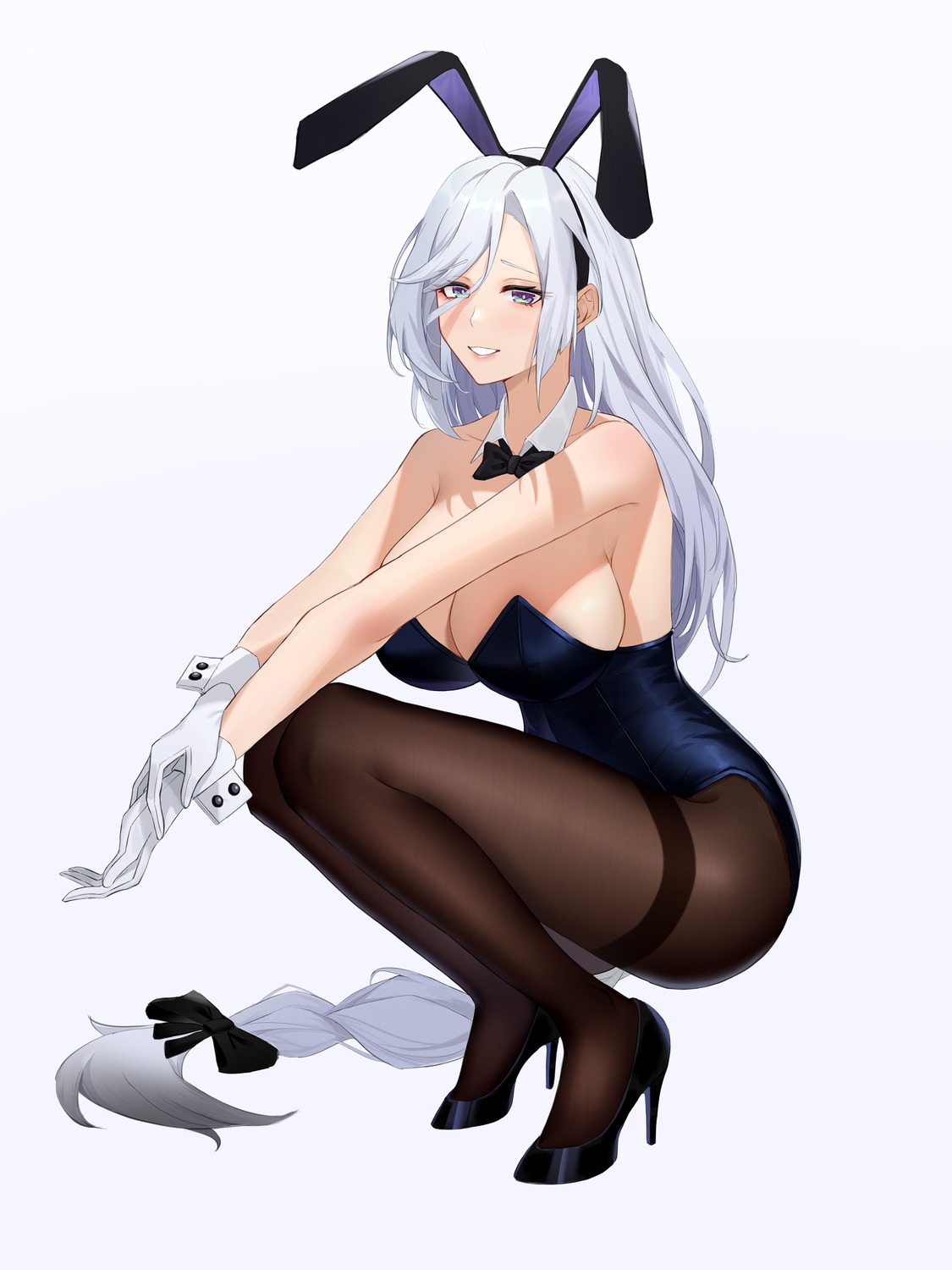 animal_ears bunny_ears bunny_girl genshin_impact heels no_bra pantyhose shenhe xiiinaam_98