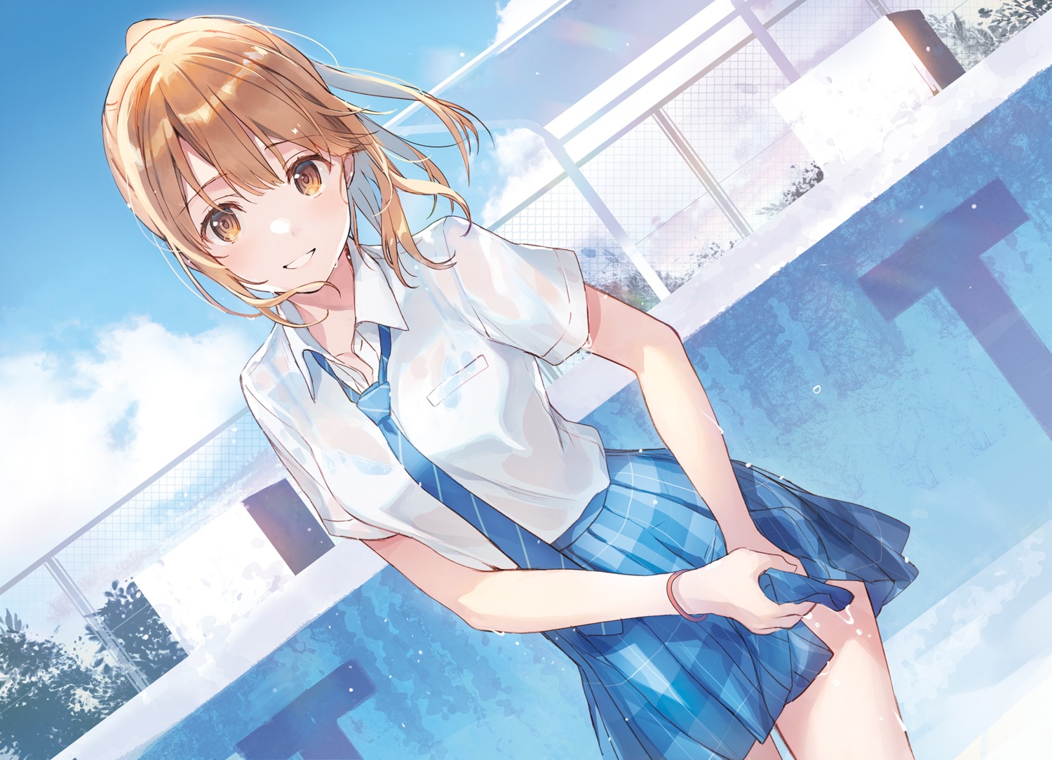 aomi_haru bra chitose-kun_wa_ramune_bin_no_naka raemz see_through seifuku wet wet_clothes